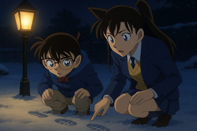 雪の中の足跡調査