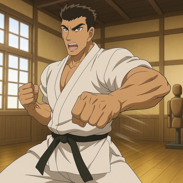 道場での力強い一撃