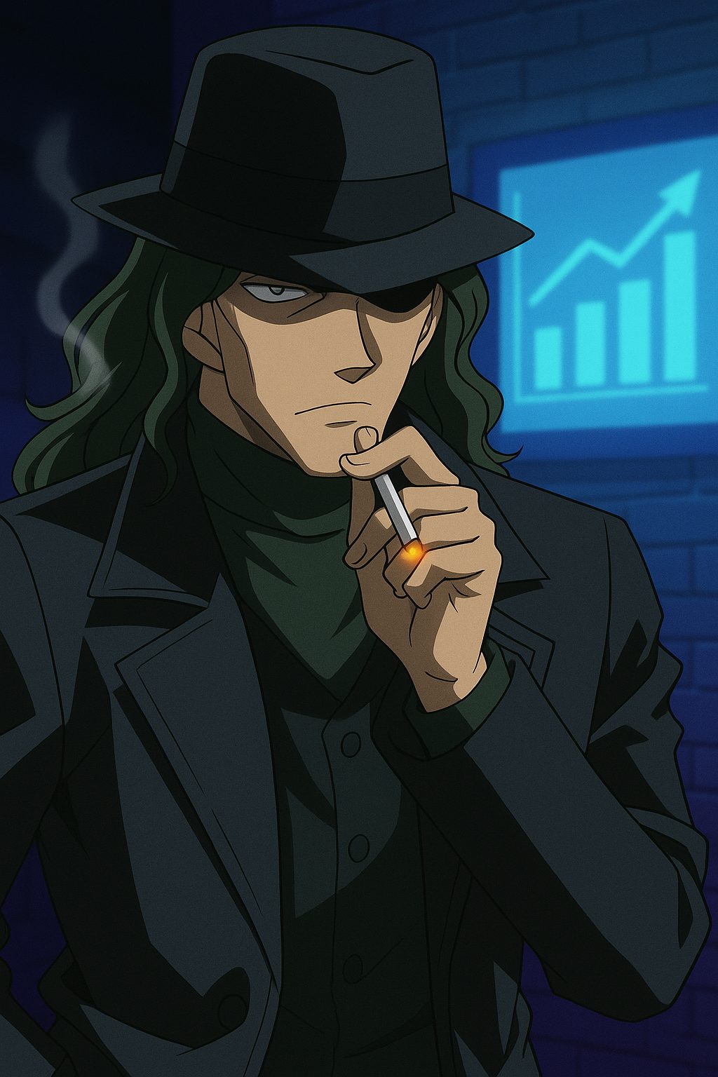 謎の男と夜の街