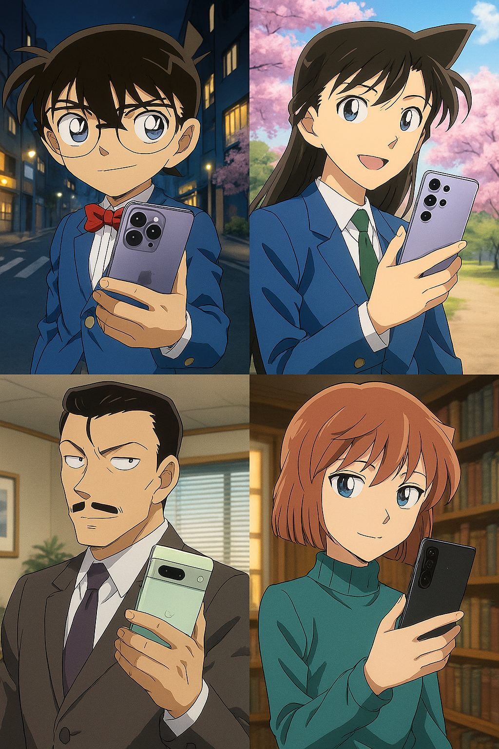 名探偵キャラクターとスマートフォン