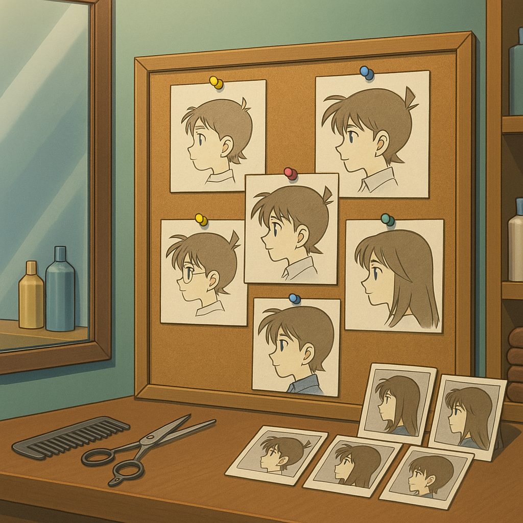 10分で解ける!名探偵コナン暗号パズル解読ガイド|モールス・電話キー・シーザー暗号を完全マスター 18 美容室とコナンの髪型進化