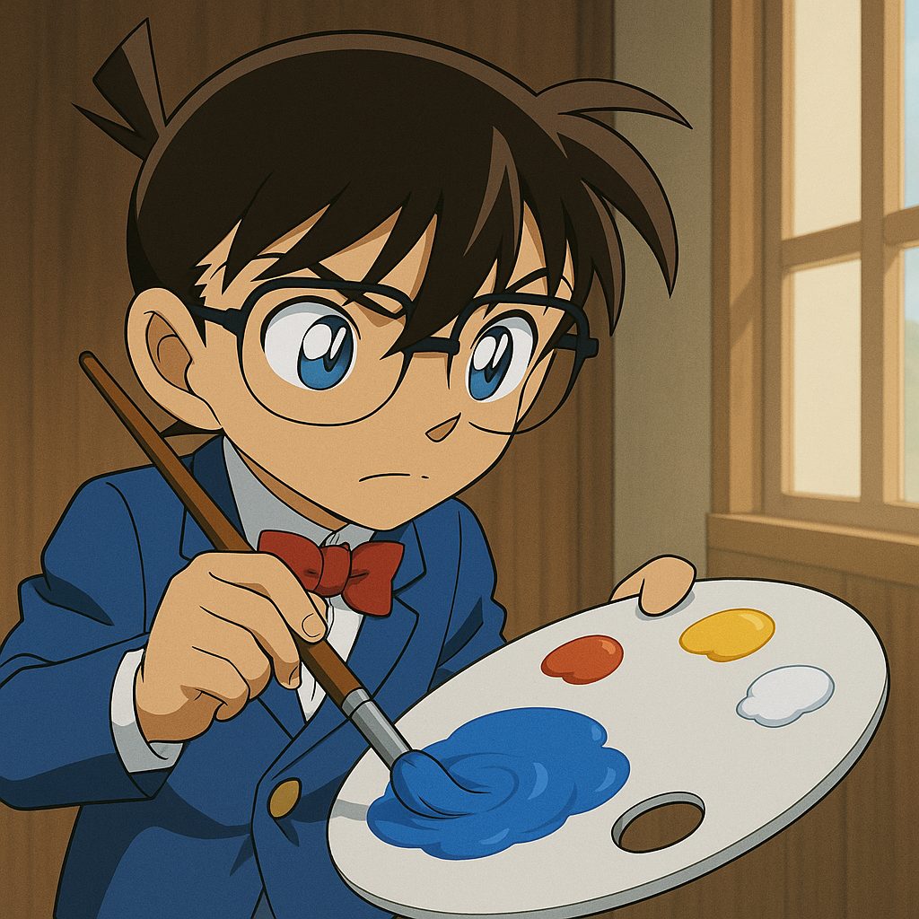 コナンの絵画作業