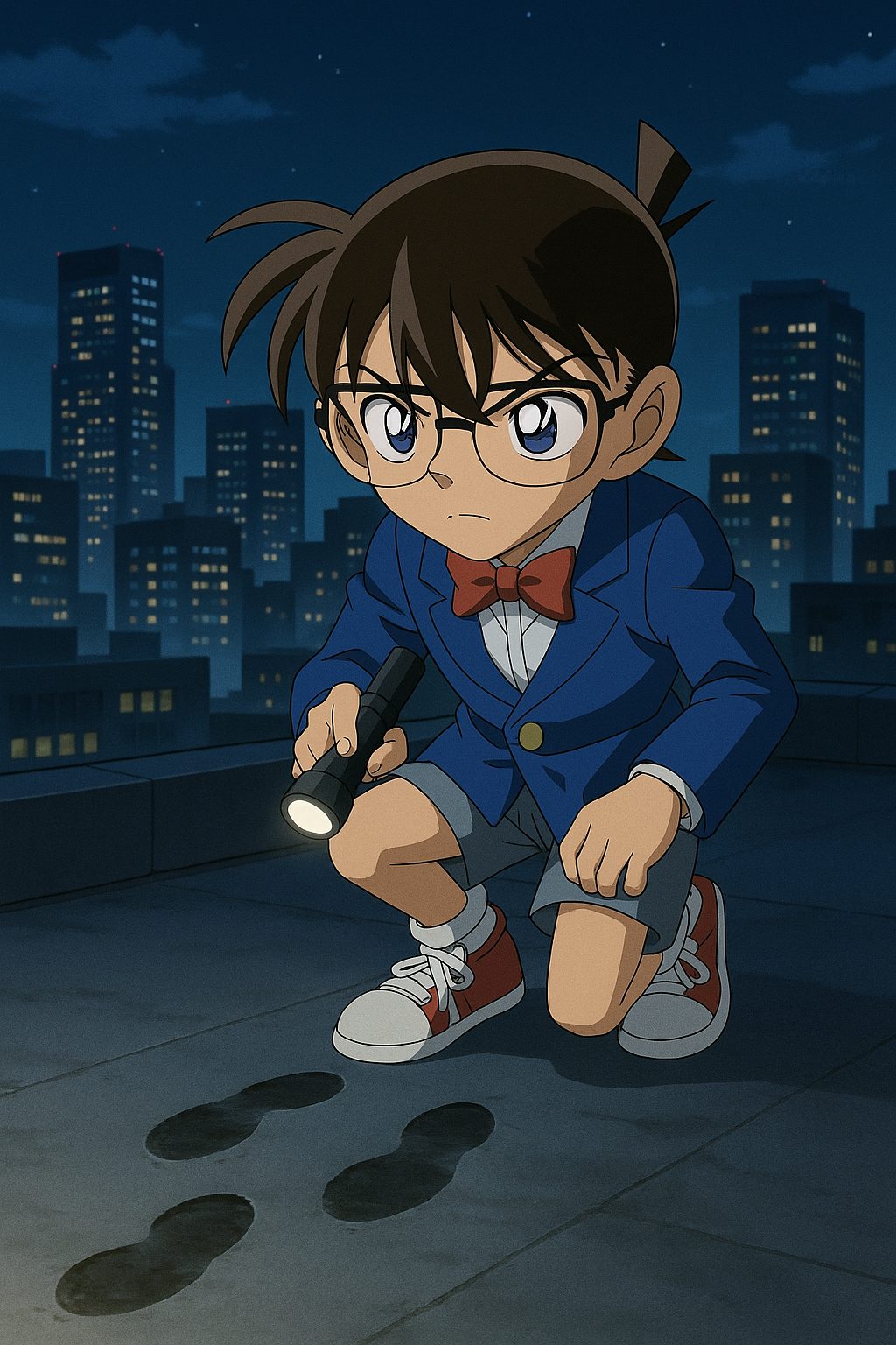 屋上の謎の足跡