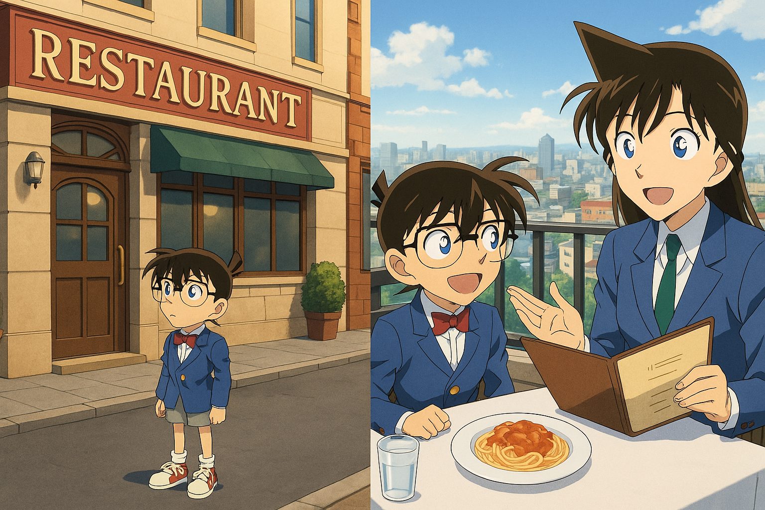 コナンと蘭の食事時間