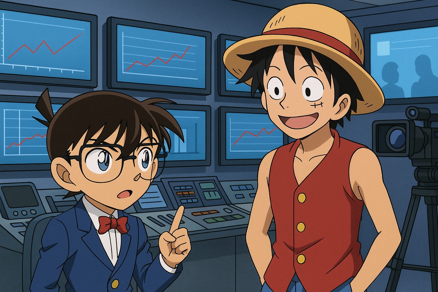 名探偵コナン×他作品オマージュ10選|ONE PIECE・金田一・ジョジョなど隠れクロスネタ総まとめ 6 コナンとルフィのテレビ室