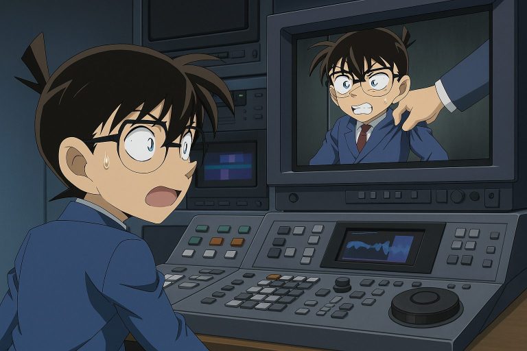 編集室で驚いたコナン