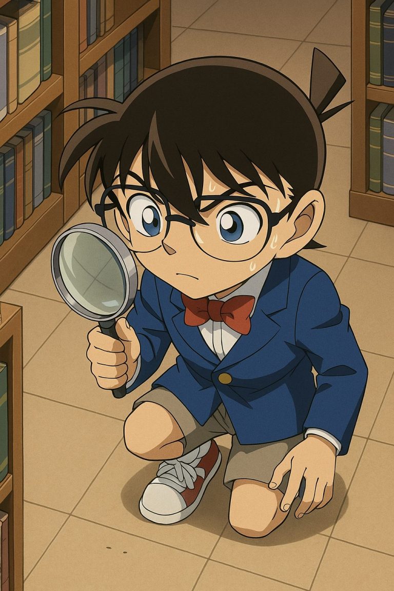 名探偵コナン、図書館で調査中