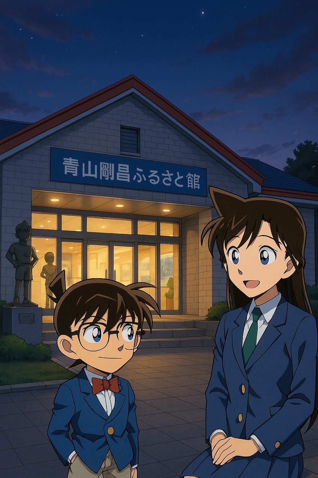 青山剛昌ふるさと館の夜