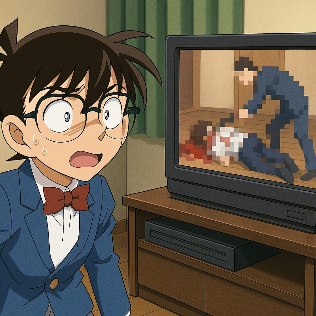 衝撃的な画面を見つめる少年