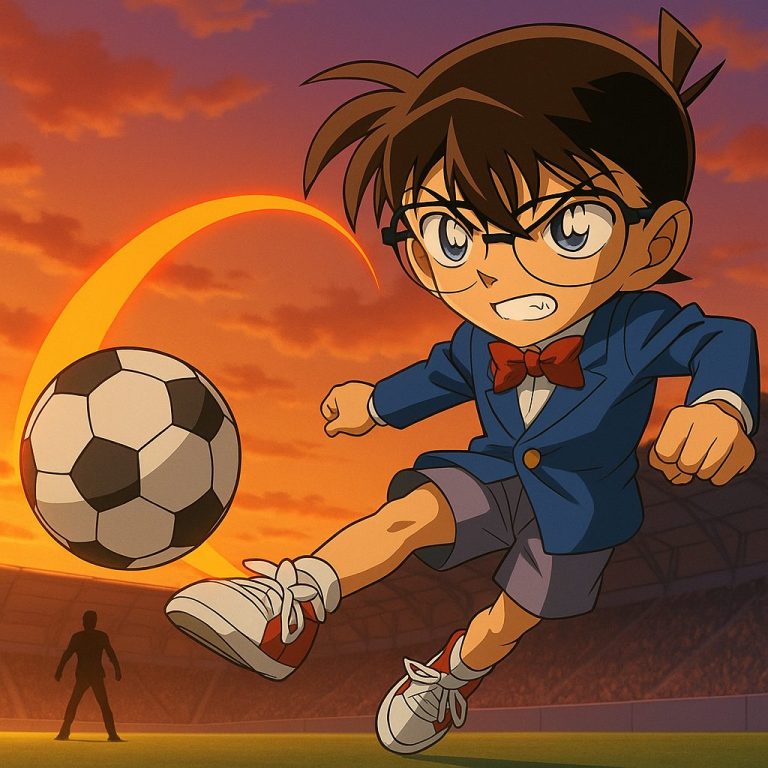 コナンのキックと夕日
