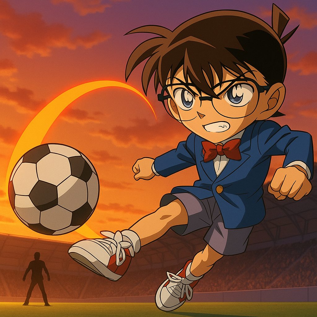 コナンのキックと夕日