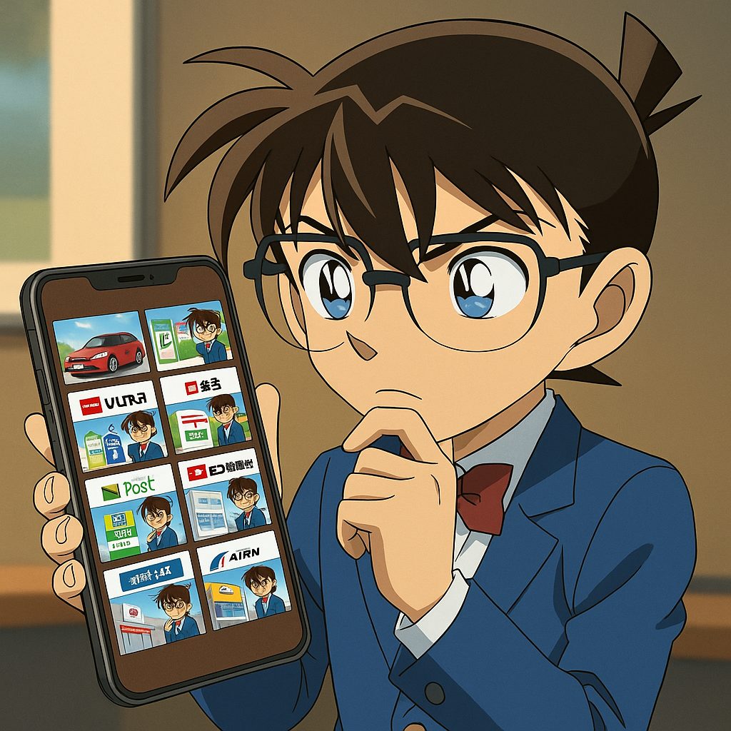 スマホでCMを調査中