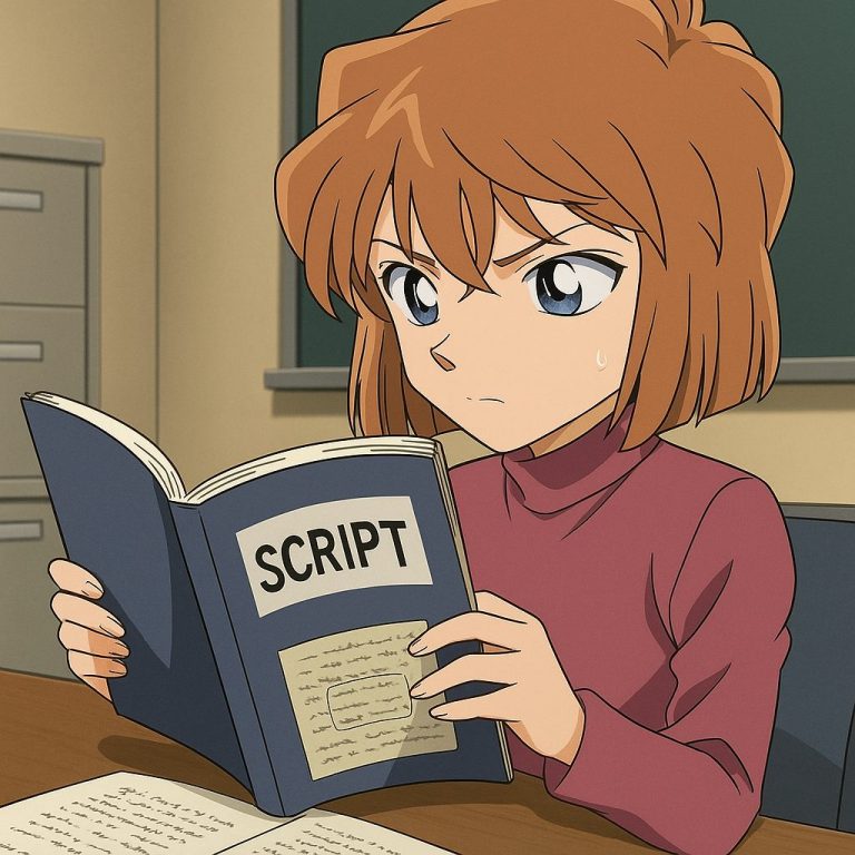 脚本を精査する少女