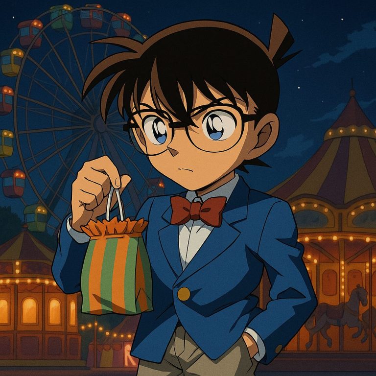 夜の遊園地で探偵コナン (1)