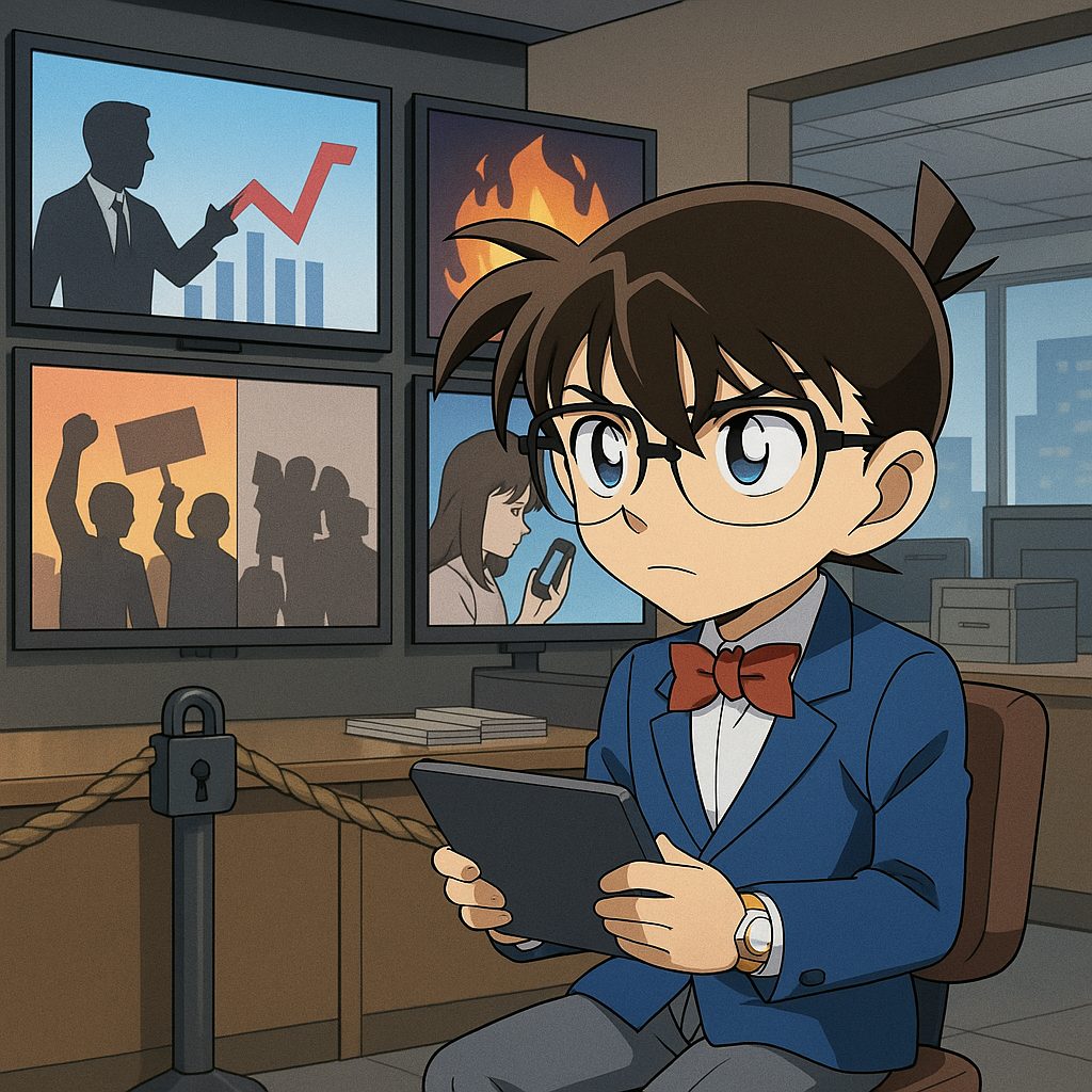 ニュースルームでの名探偵コナン