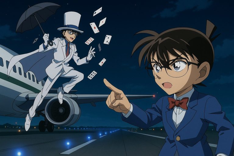 怪盗キッドとコナンの空中対決
