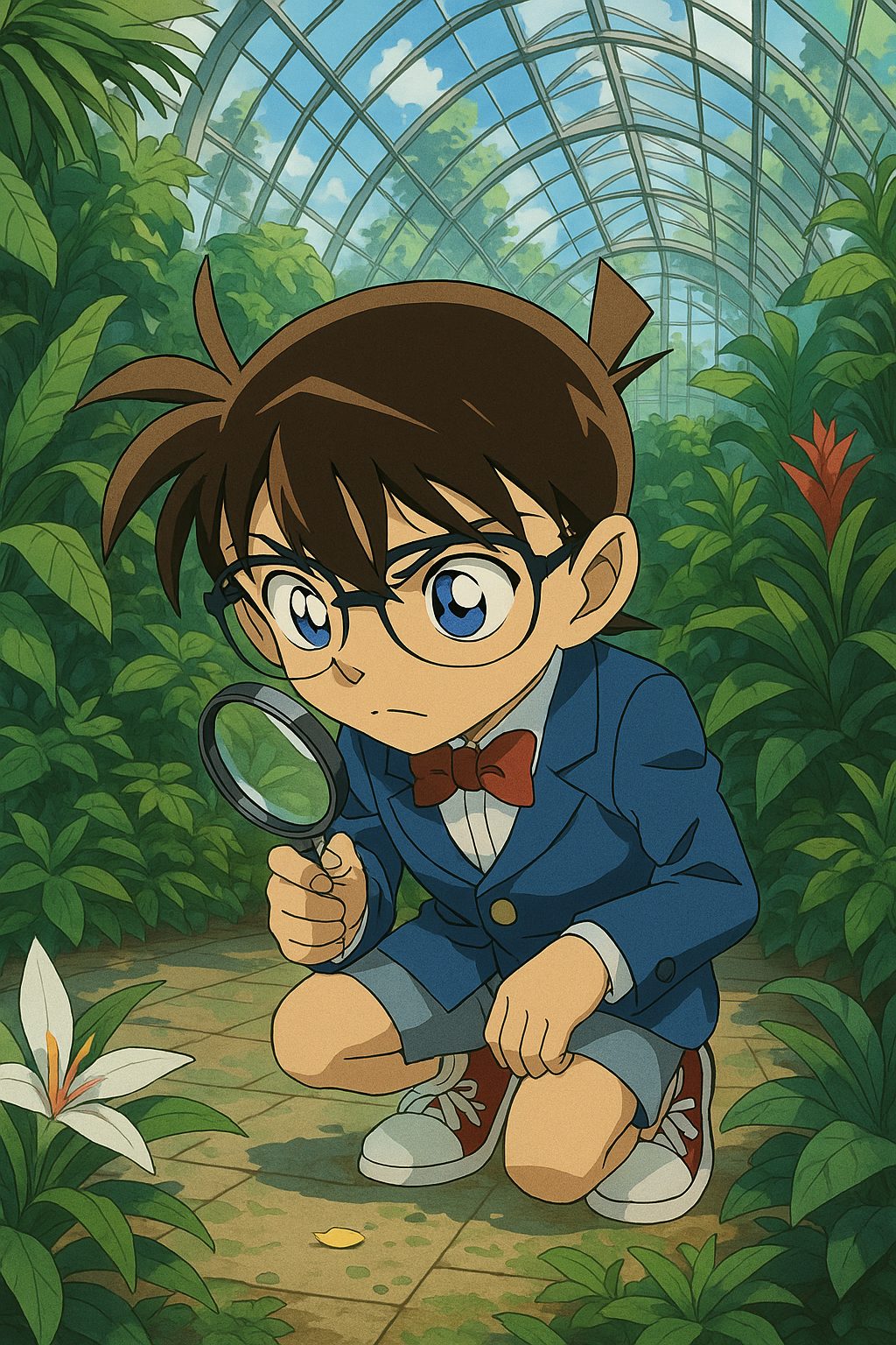 【男性キャラ私服コーデ図鑑】新一・平次・安室ほかコナン男子のおしゃれ私服徹底レビュー【第1回〜第4回シリーズ】 15 探偵コナンと温室の発見