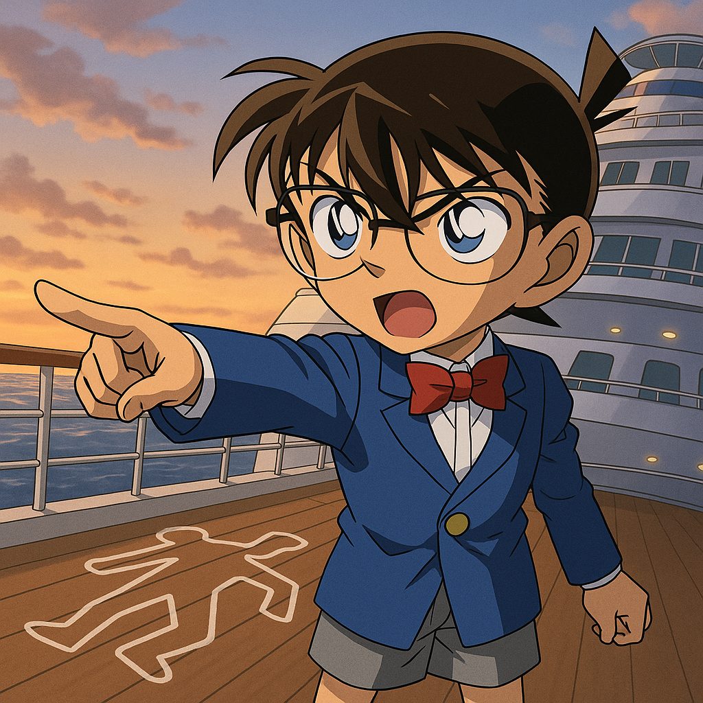 コナンの推理、船の甲板