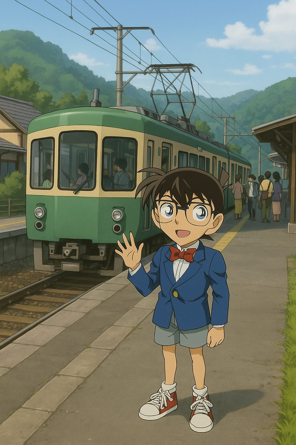 コナンの駅での挨拶