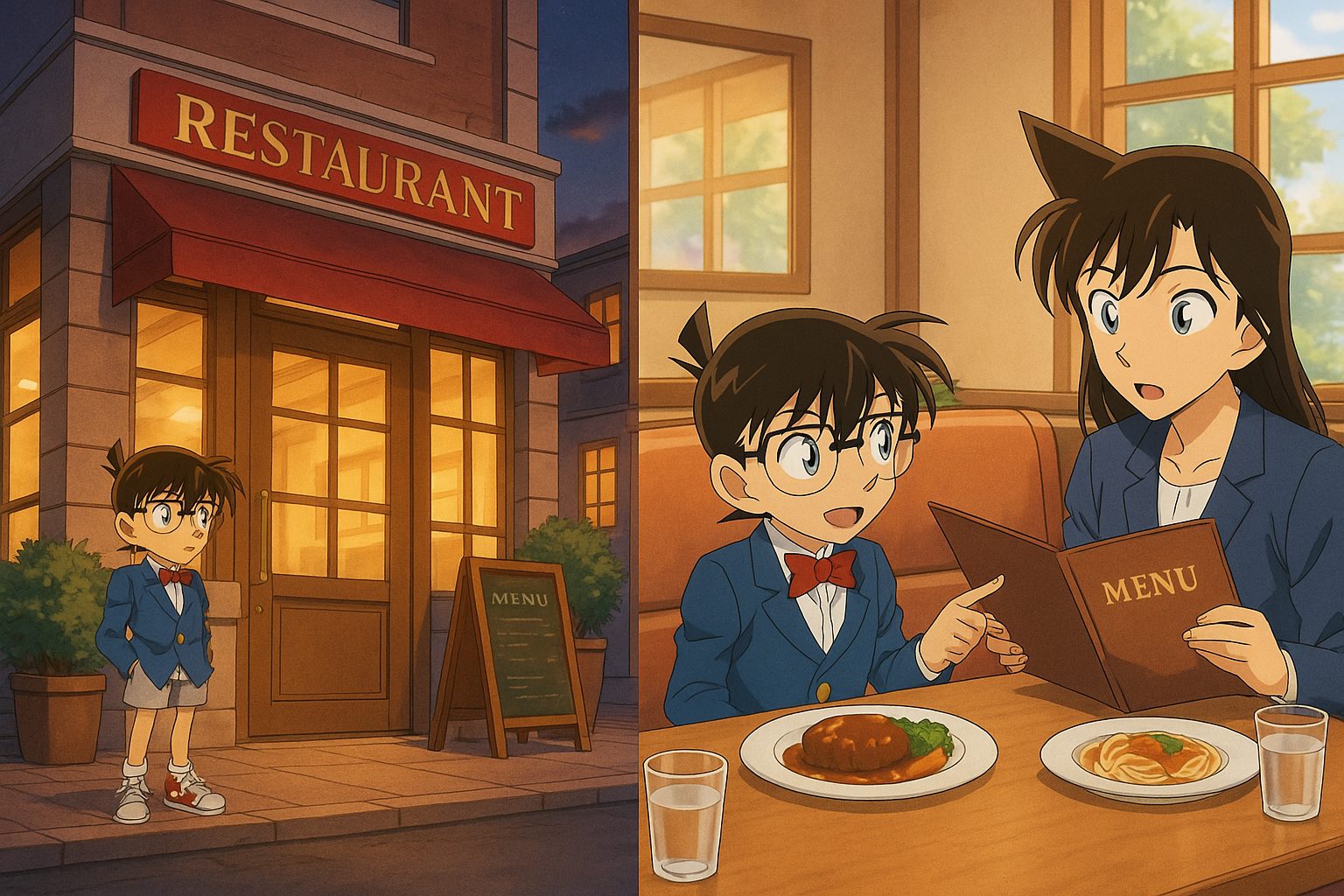 レストランでの探偵コナン