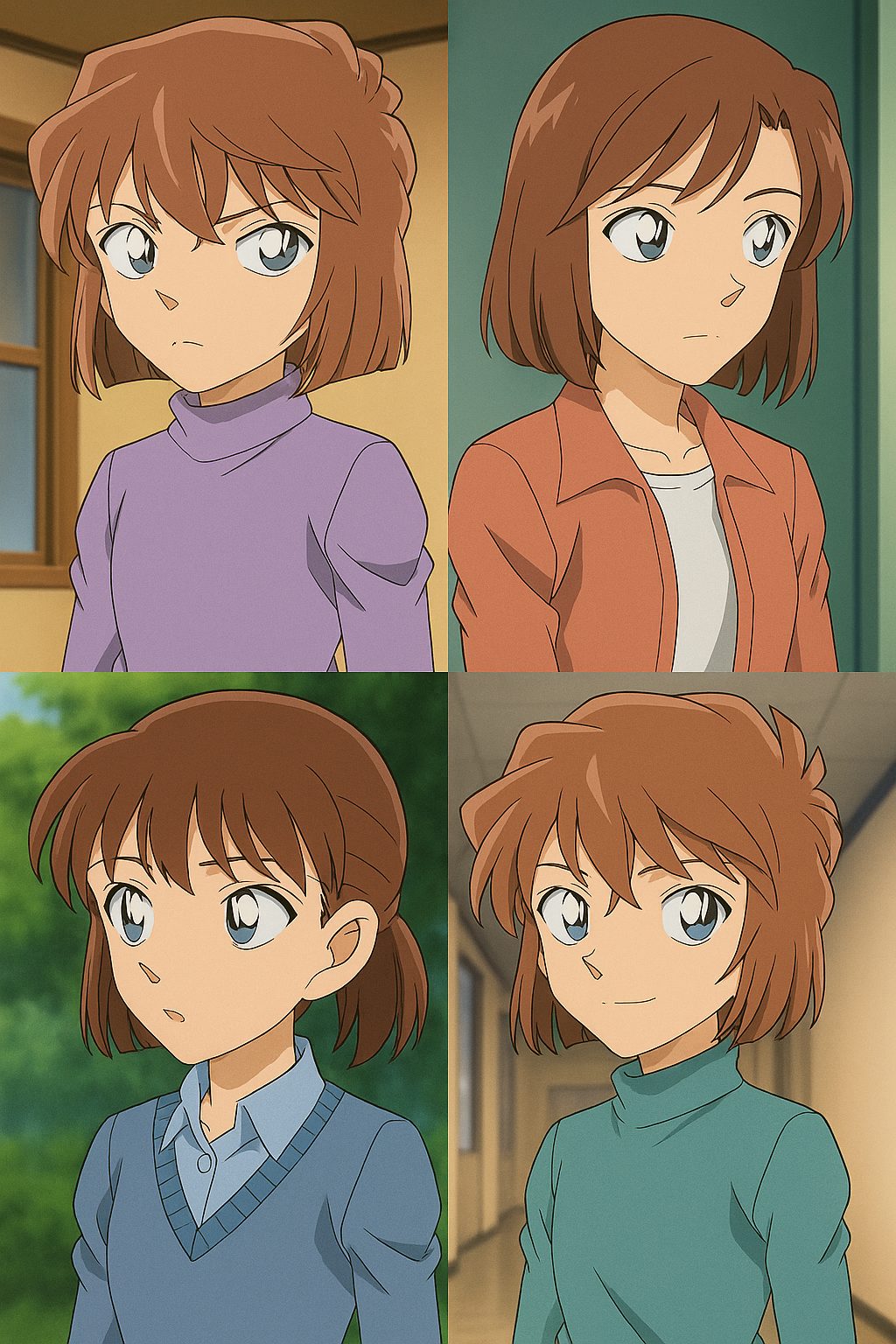 表情と髪型の変化