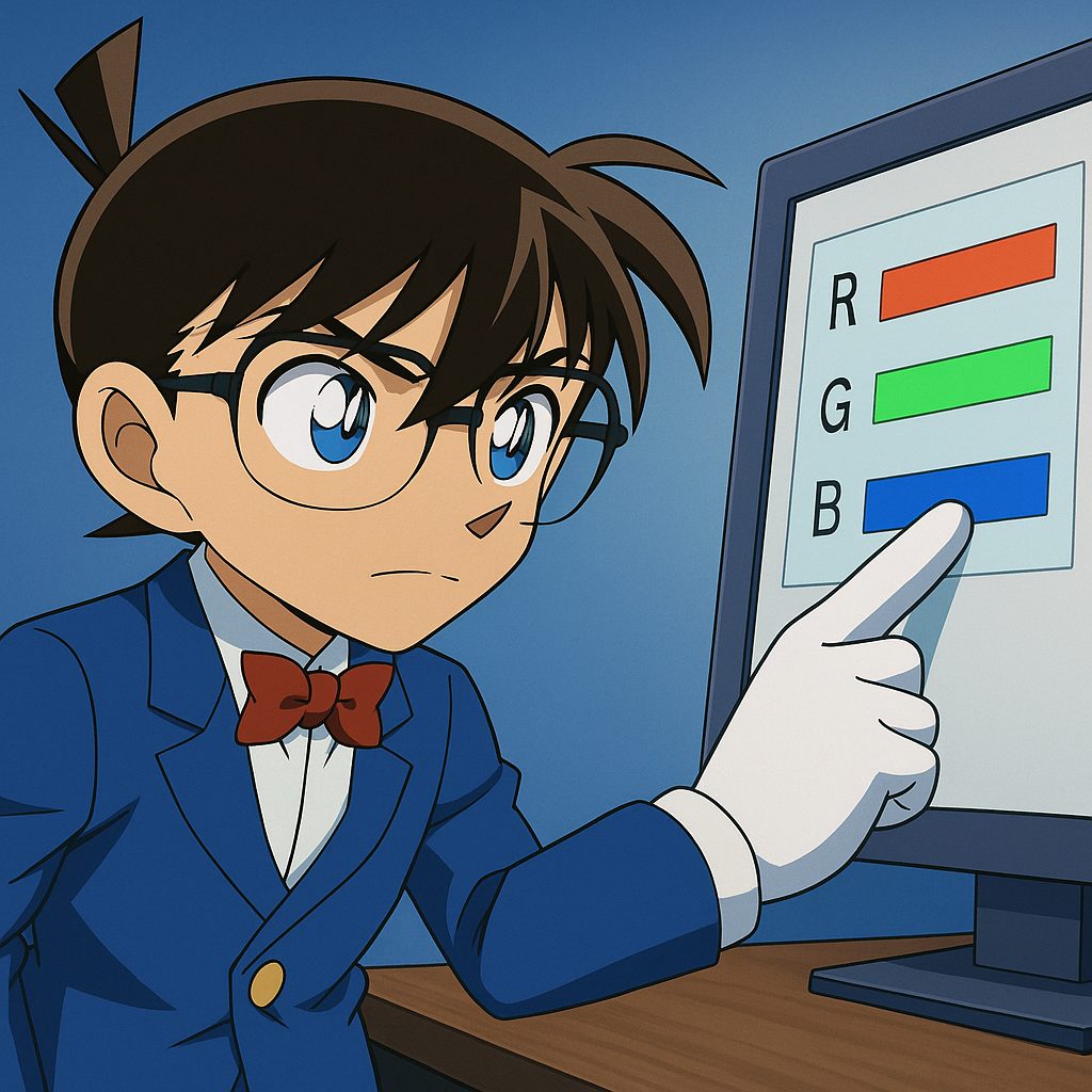 コンピュータ画面を楽しむコナン