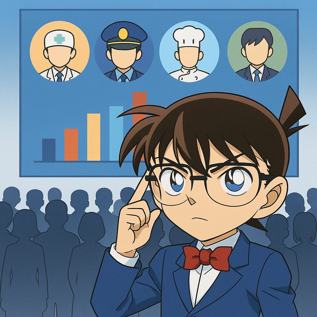 名探偵コナン“モブキャラ職業”ランキング|統計データで判明!最も多いのは医者? 13 職業分布を解析するコナン