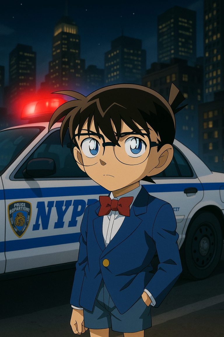 夜の街並みと警察車両