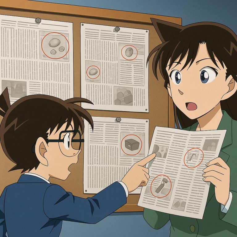 コナンと蘭の新聞調査