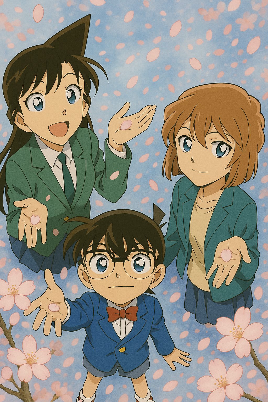 桜の花とともに探偵たち