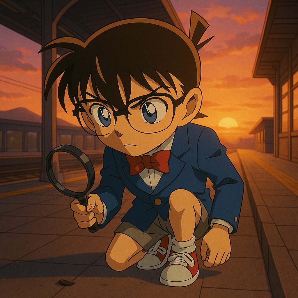 夕焼けの中のコナン