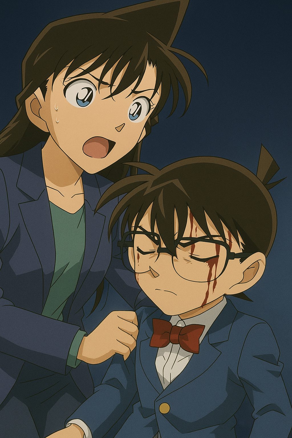 蘭とコナンの緊迫した瞬間