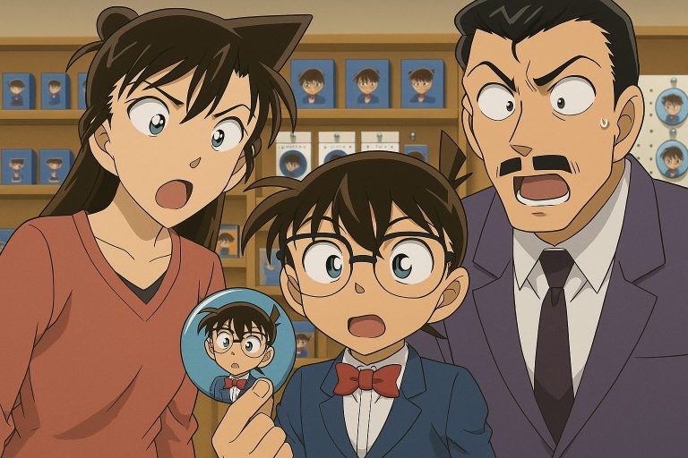 誤印刷のボタンに驚く三人