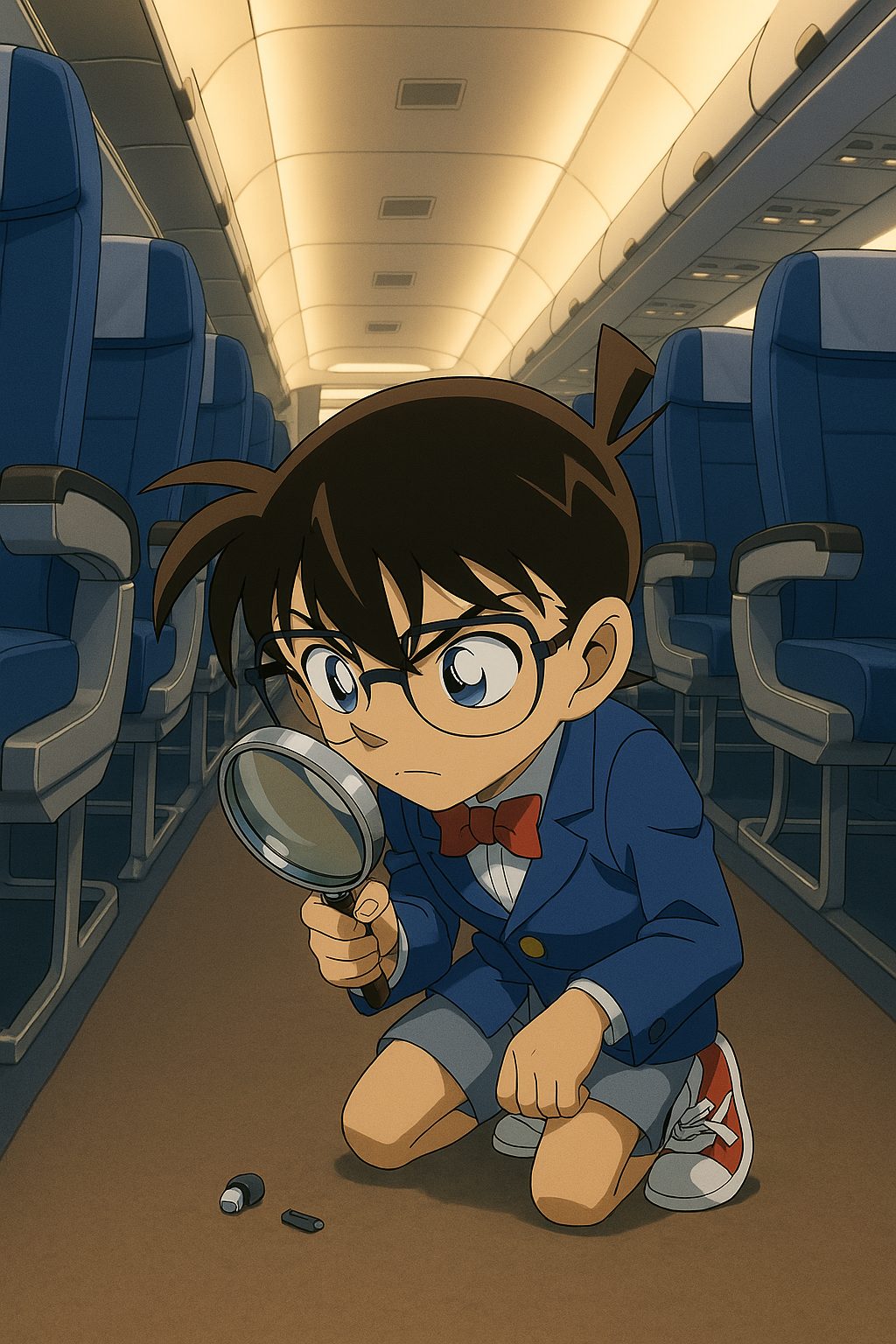 飛行機内の探偵コナン