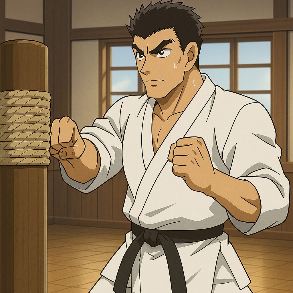 道場でのカラテ練習