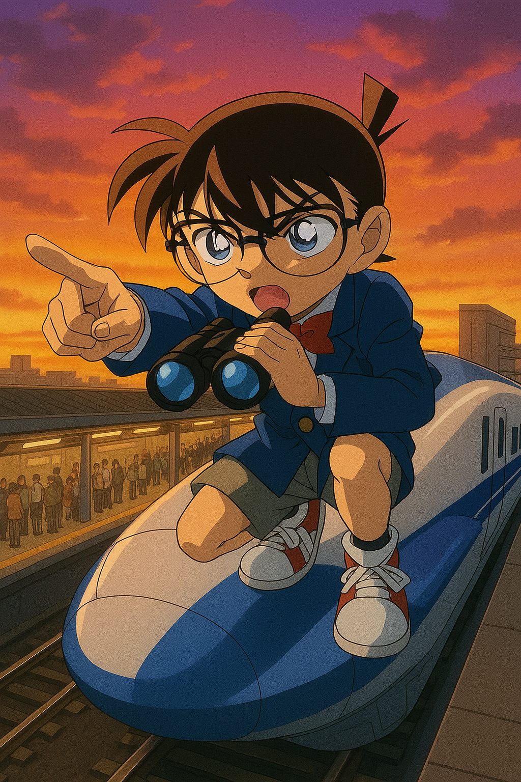 夕日の中の名探偵