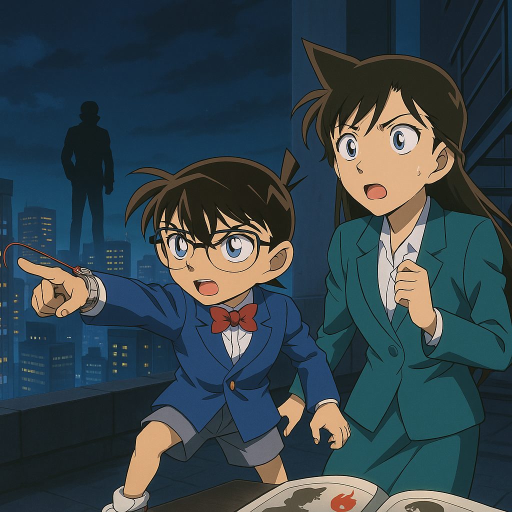 原作100巻突破記念コナン表紙ギミック解説|お約束デザインと進化ポイント 14 夜の屋上での対決
