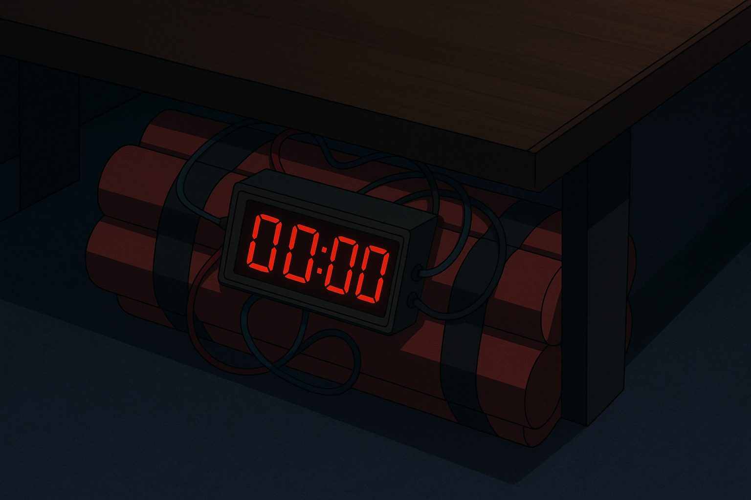 爆弾とデジタルタイマー