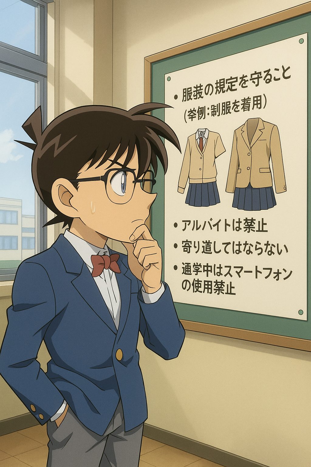 コナンの推理術で説得力アップ! ビジネスに効く“ロジカルプレゼン”講座 14 掲示板の前の学生