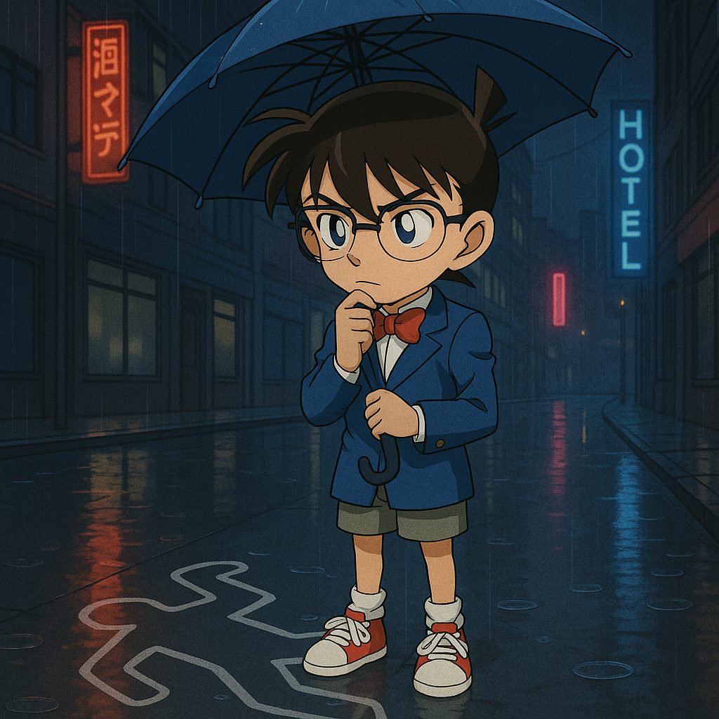 雨の街角の名探偵