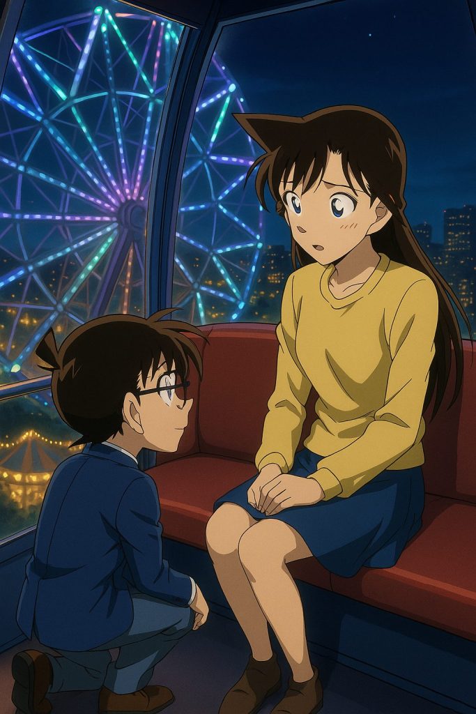 夜景の大観覧車と二人