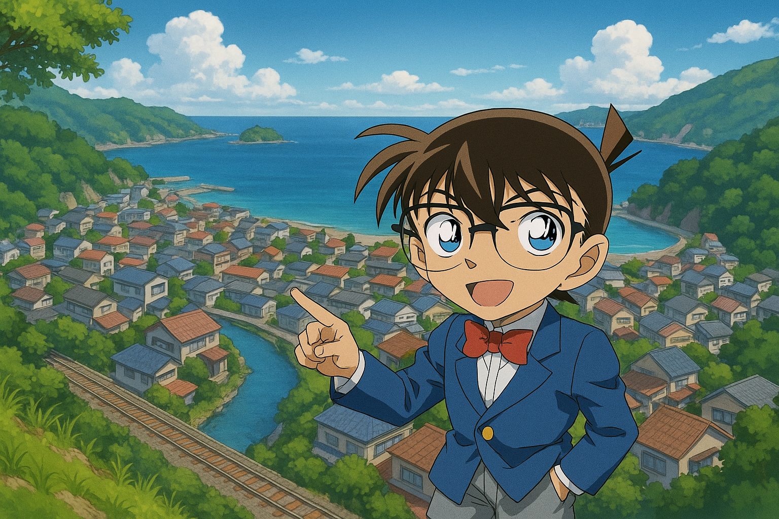 江戸川コナンと海辺の街