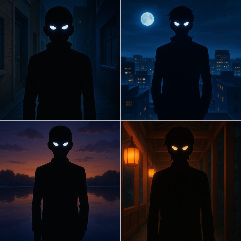 白い目の影の人物