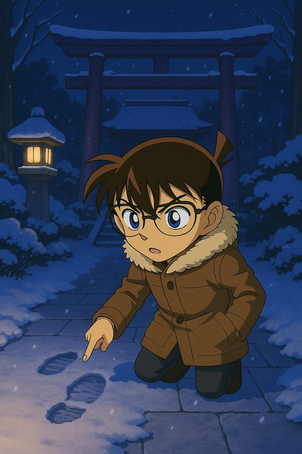 探偵コナンの雪中調査