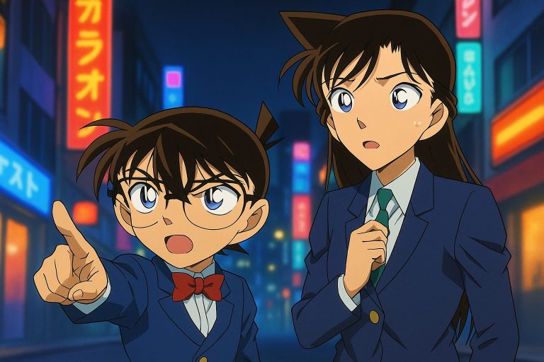 探偵コンビの夜の街並み